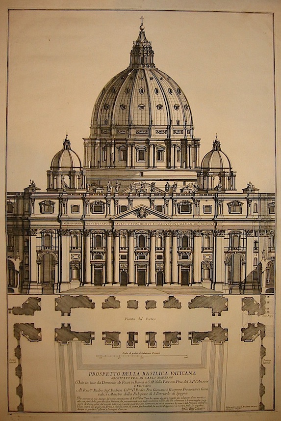 Specchi Alessandro (1668-1729) Prospetto della Basilica Vaticana, architettura di Carlo Maderno 1705 Roma 